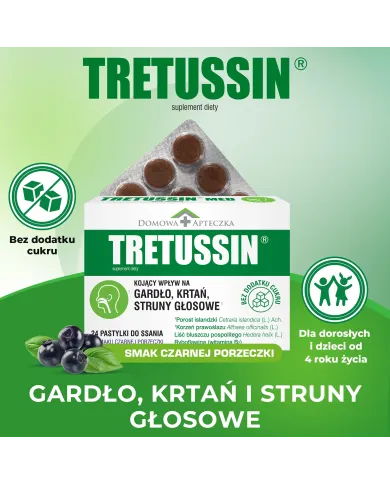 Tretussin pastylki na gardło – zestaw 2x 48 szt.