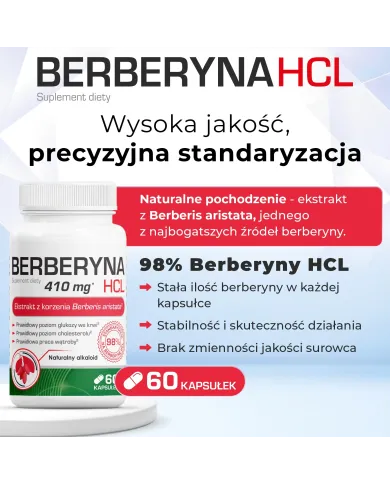 Berberyna HCL 400 mg – zestaw 2x 60 kapsułek