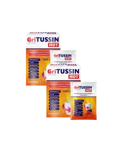 GriTussin Hot – zestaw 2 szt. na gardło