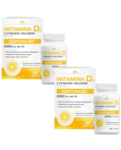 Witamina D3 + Cynk i Selen – zestaw 2x 120 tabletek