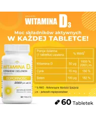 Witamina D3 + Cynk i Selen – zestaw 2x 120 tabletek