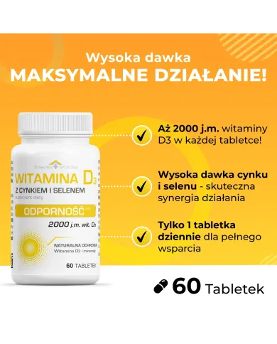Witamina D3 + Cynk i Selen – zestaw 2x 120 tabletek