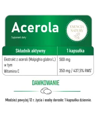 Acerola kapsułki – naturalna witamina C 350 mg (437% RWS)