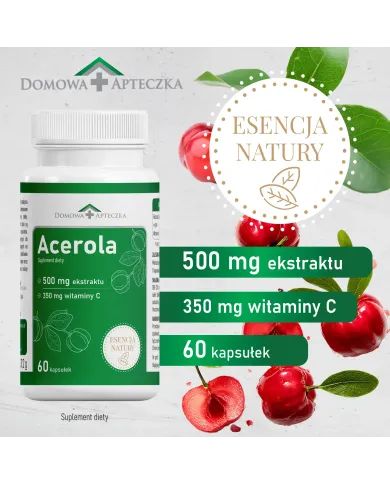 Acerola kapsułki – naturalna witamina C 350 mg (437% RWS)