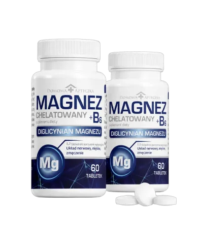 Magnez chelatowany + B6 – zestaw 2x 60 tabletek
