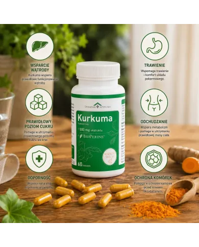 Kurkuma Esencja Natury – 490 mg kurkuminoidów + piperyna