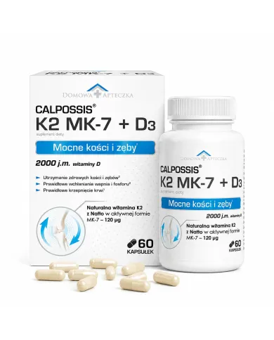 Calpossis K2 MK-7 + D3 2000 IU – mocne kości i zęby