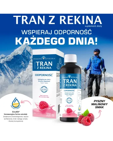 Tran z rekina malinowy 330 ml – zestaw 2 szt.