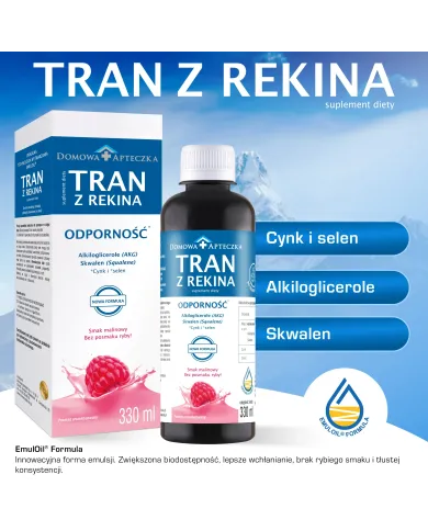Tran z rekina malinowy 330 ml – zestaw 2 szt.