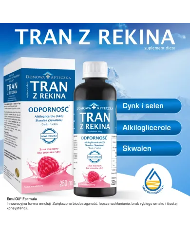 Tran z rekina malinowy 250 ml – zestaw 2 szt.