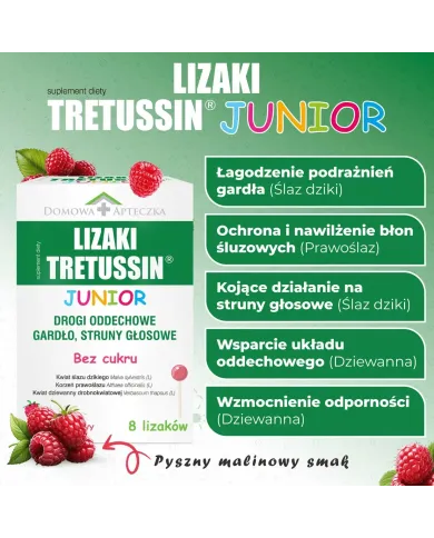 Lizaki Tretussin Junior – zestaw 2 szt. na gardło