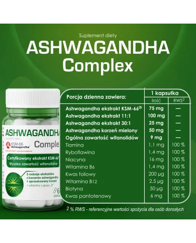 Ashwagandha Complex – zestaw 2x 60 kapsułek