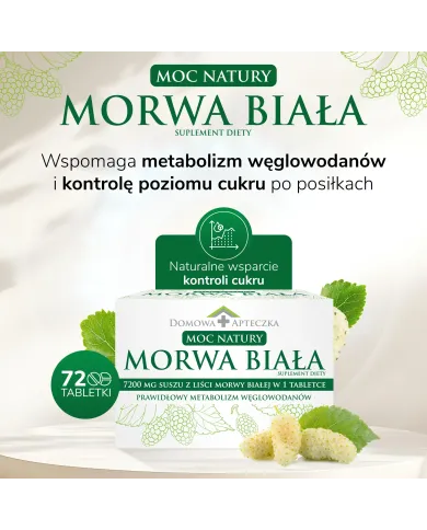 Moc Natury Morwa Biała – zestaw 2x 72 tabletki