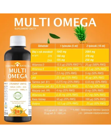MultiOmega – zestaw 2x 250 ml, omega-3 EPA i DHA + witaminy