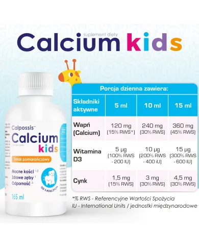 Calpossis Calcium Kids – zestaw 2x syrop 165 ml