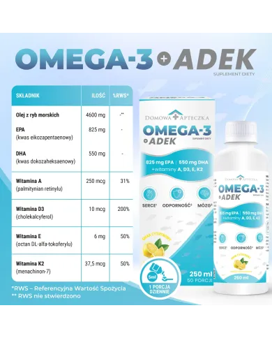 Omega 3 ADEK – zestaw 2 szt. EPA/DHA + witaminy