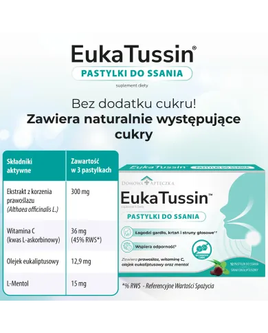 EukaTussin Pastylki 2x – zestaw | Domowa Apteczka