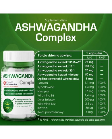 Ashwagandha Complex – adaptogen na stres i energię