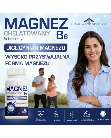 Magnez chelatowany + B6 – zestaw 2x 60 tabletek