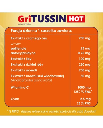 GriTussin Hot – gorący napój na przeziębienie i grypę