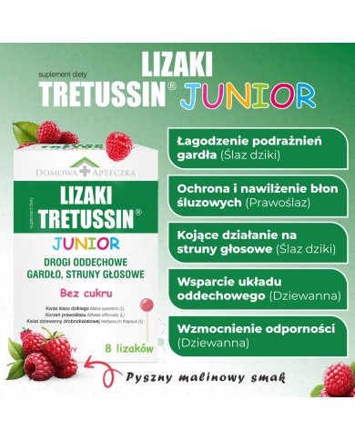 Lizaki Tretussin Junior – na gardło dla dzieci
