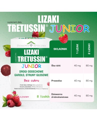 Lizaki Tretussin Junior – na gardło dla dzieci