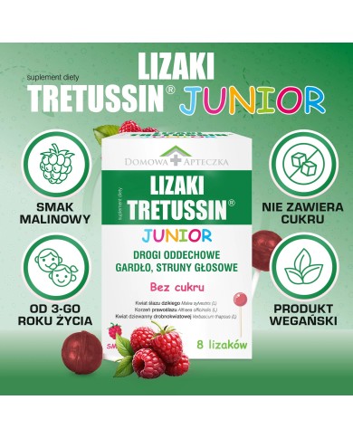 Lizaki Tretussin Junior – na gardło dla dzieci