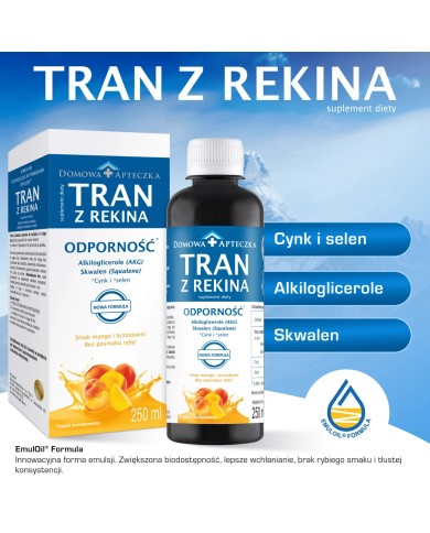 Tran dla dzieci z rekina – smak mango-brzoskwinia