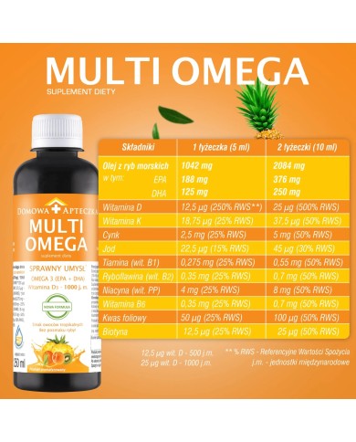 MultiOmega – kwasy omega 3-6-9 i 10 witamin w emulsji