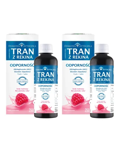 Tran z rekina malinowy 250 ml – zestaw 2 szt.
