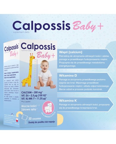 Calpossis Baby+ – wapń, D3 i K2 dla dzieci od 6. miesiąca