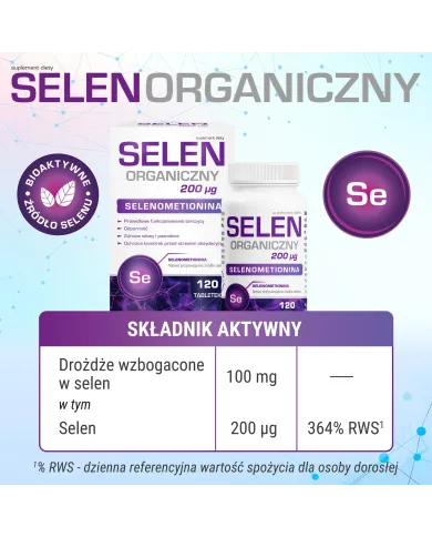 Selen organiczny 200 µg – odporność i tarczyca