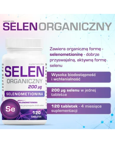 Selen organiczny 200 µg – odporność i tarczyca