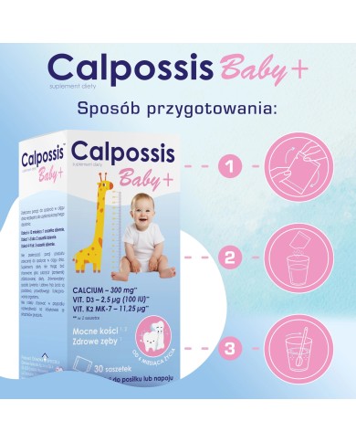 Calpossis Baby+ – wapń, D3 i K2 dla dzieci od 6. miesiąca