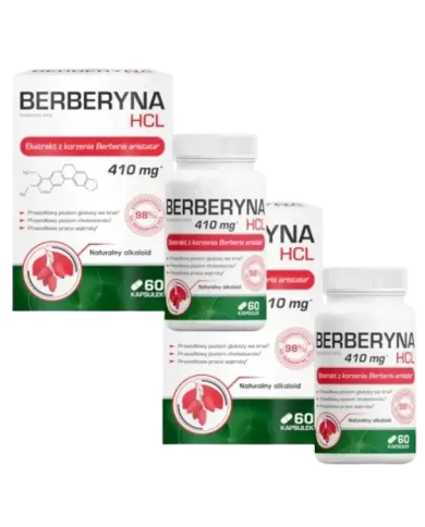 Berberyna HCL 400 mg – zestaw 2x 60 kapsułek