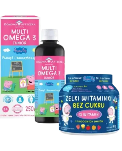Multiomega 3 Junior + Żelki bez cukru – zestaw