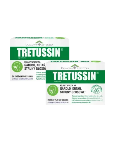Tretussin pastylki na gardło – zestaw 2x 48 szt.