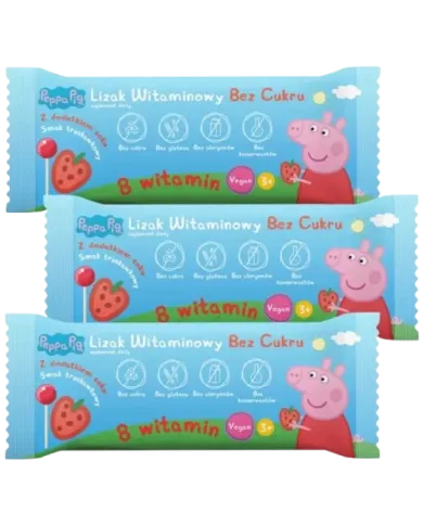 Lizak Peppa truskawkowy – zestaw 3 szt.