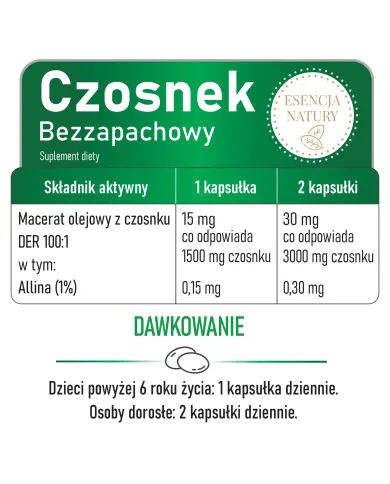 Czosnek Bezzapachowy – kapsułki na odporność i serce