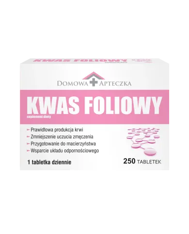 Kwas foliowy 400 mcg – 250 tabletek na 8 miesięcy